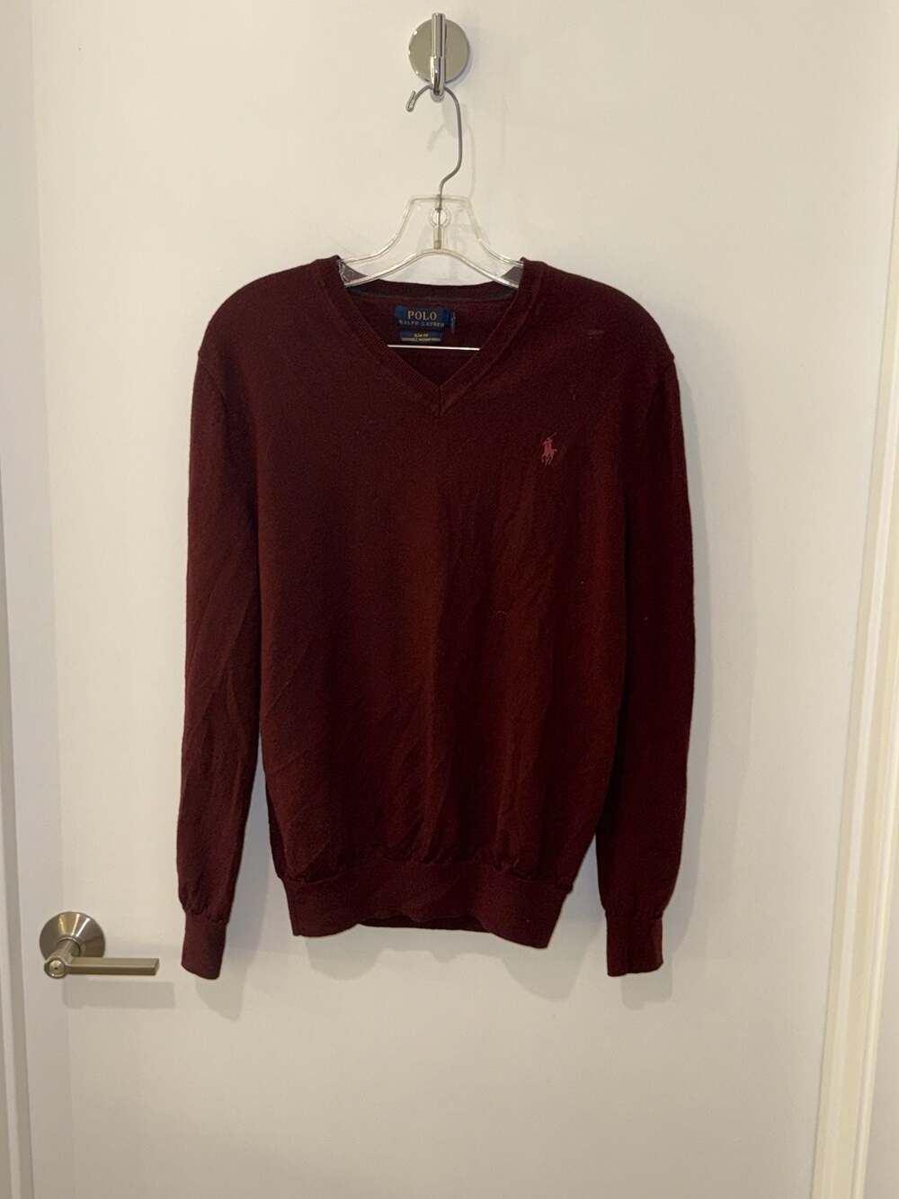 Polo Ralph Lauren Men's Slim Fit Washable Merino Wool V-Neck Sweater